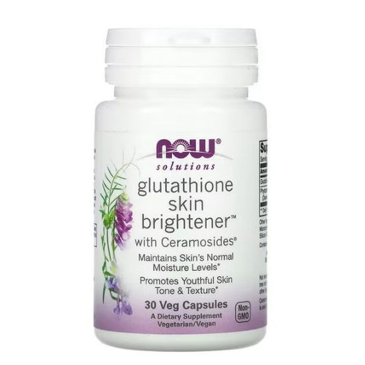 Glutathione Skin Brightener with Ceramosides, 30 vcaps, NOW Foods - Vitax.ro