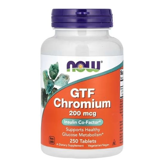 GTF Chromium, 200mcg, 250 tabs, NOW Foods - Vitax.ro