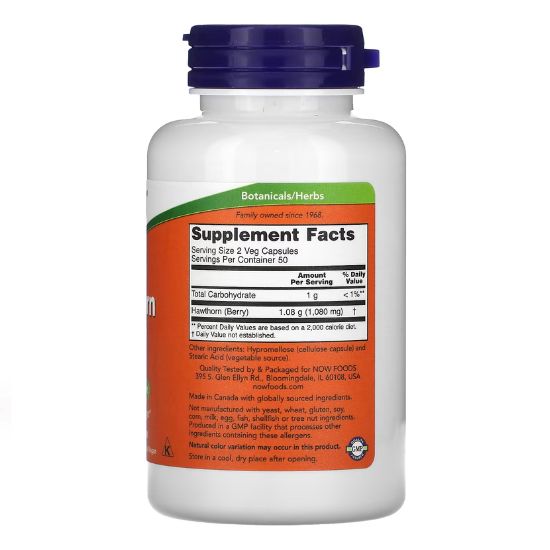 Hawthorn Berry, 540mg, 100 vcaps, NOW Foods - Vitax.ro