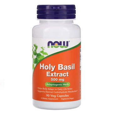 Holy Basil Extract, 500mg, 90 vcaps, NOW Foods - Vitax.ro