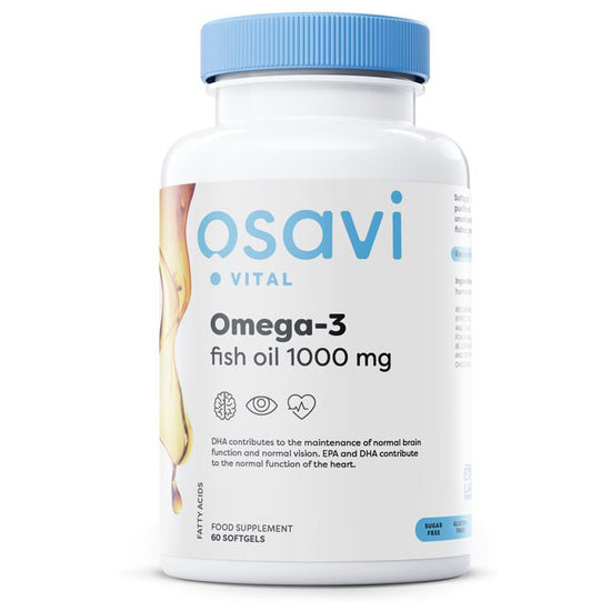 Omega-3 Fish Oil, 1000mg (Unflavoured) - 60 softgels - Vitax.ro