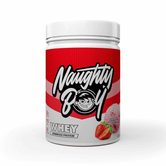 Advanced Whey, Strawberry Milkshake, 900g, Naughty Boy - Vitax.ro