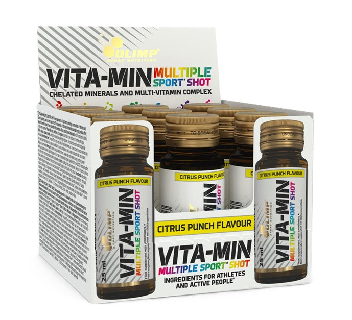 Vita-Min Multiple Sport Shot, Citrus Punch, 9 x 25 ml, Olimp Nutrition - Vitax.ro