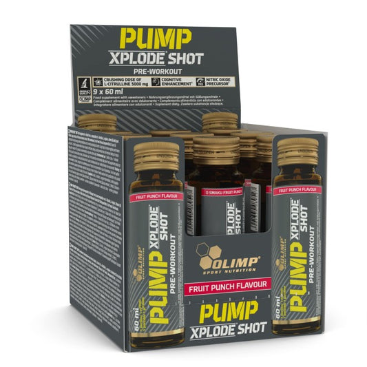 Pump Xplode Shot, Fruit Punch, 9 x 60 ml, Olimp Nutrition - Vitax.ro