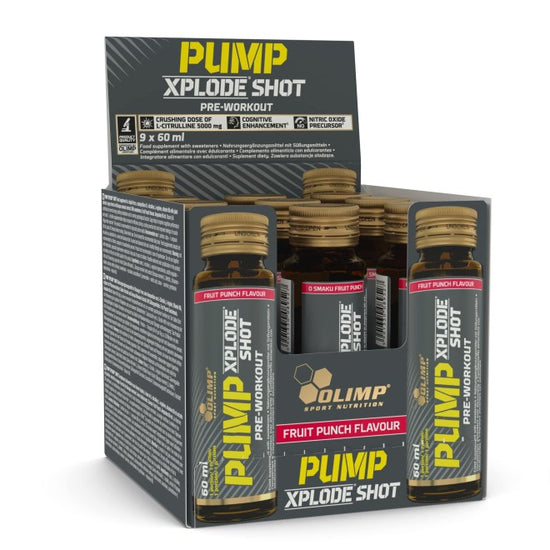 Pump Xplode Shot, Fruit Punch, 9 x 60 ml, Olimp Nutrition - Vitax.ro