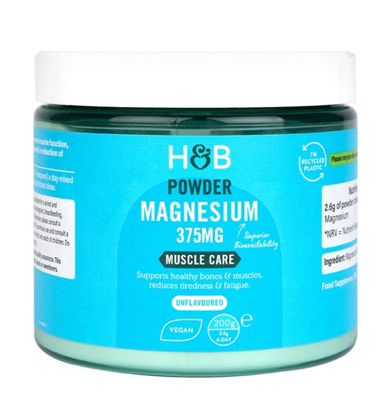 Powder Magnesium, 375mg, 200g, Holland & Barrett - Vitax.ro