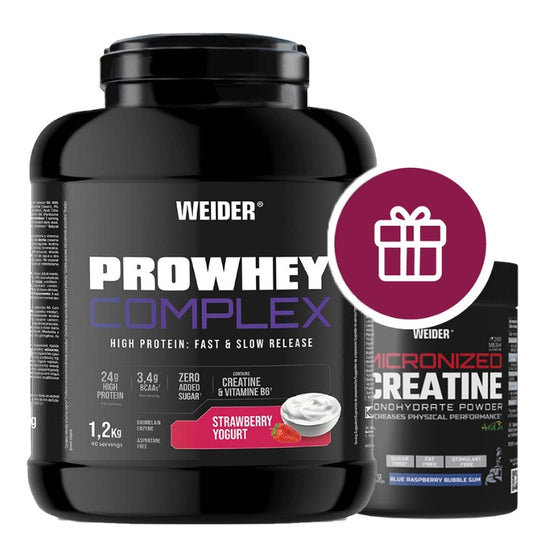 Pro Whey Complex, Strawberry, 1200g+ Micronized Creatine, Blue Raspberry, 70g - Vitax.ro