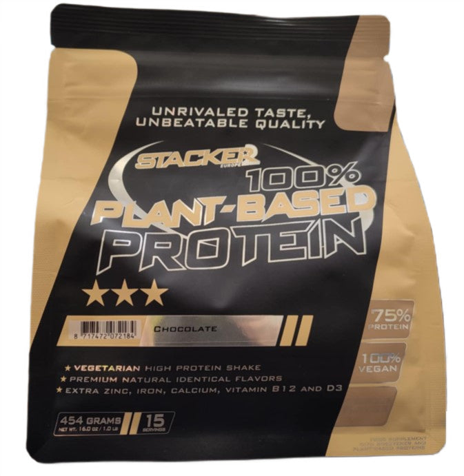 100% Plant Based Protein, Chocolate, 454g, Stacker2 Europe - Vitax.ro