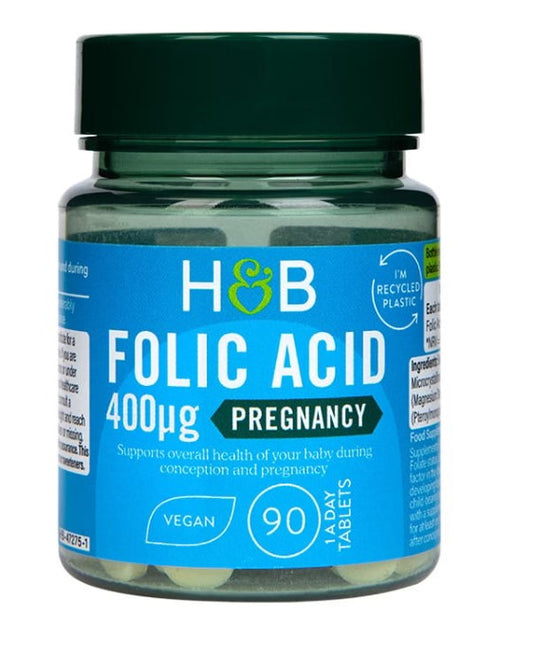 Folic Acid, 400mcg, 90 tablets, Holland & Barrett - Vitax.ro