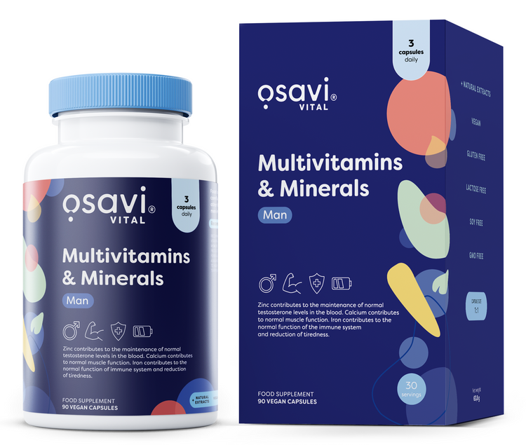 Multivitamins & Minerals Man, 90 vegan caps, Osavi - Vitax.ro