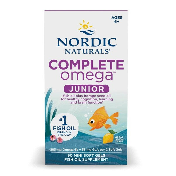 Complete Omega Junior, 283mg Lemon, 90 mini softgels, Nordic Naturals - Vitax.ro