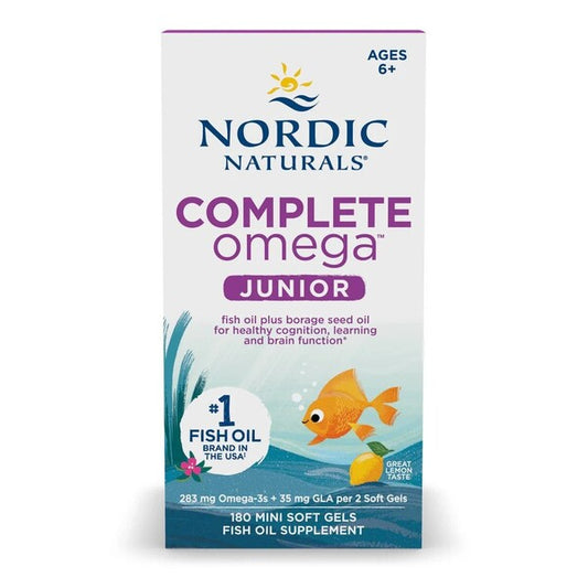 Complete Omega Junior, 283mg Lemon, 180 mini softgels, Nordic Naturals - Vitax.ro