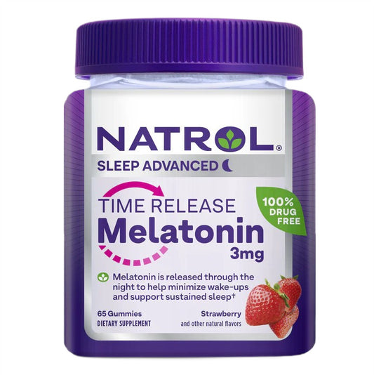 Melatonin Time Release, 3mg, 65 gummies, Natrol - Vitax.ro
