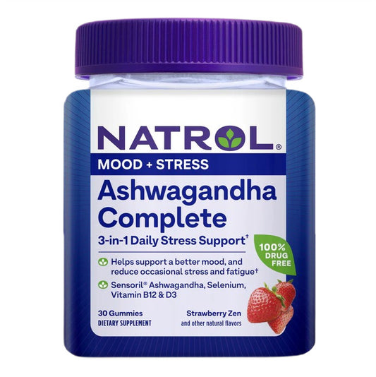 Ashwagandha Complete, Strawberry Zen, 30 gummies, Natrol - Vitax.ro