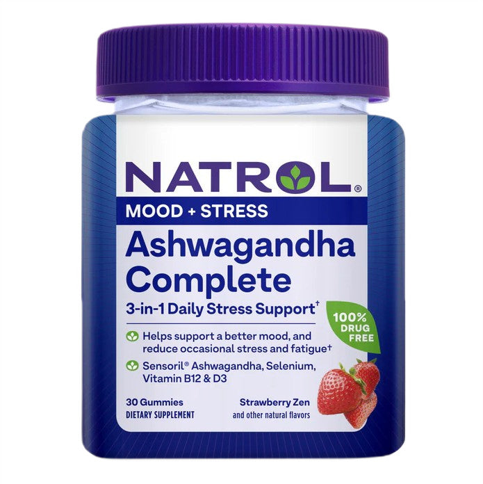 Ashwagandha Complete, Strawberry Zen, 30 gummies, Natrol - Vitax.ro