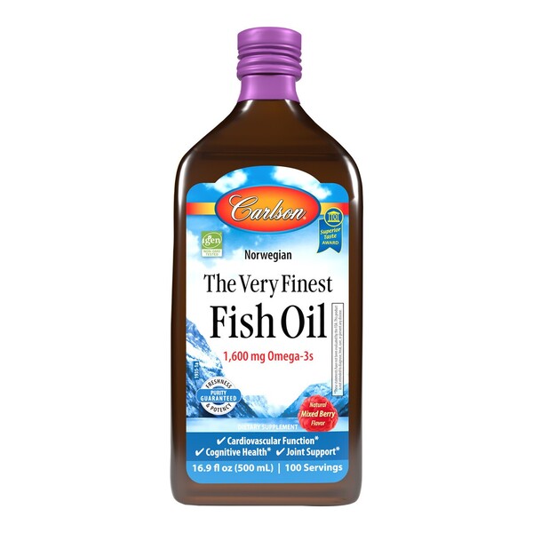 The Very Finest Fish Oil, Mixed Berry, 500 ml, Carlson Labs - Vitax.ro