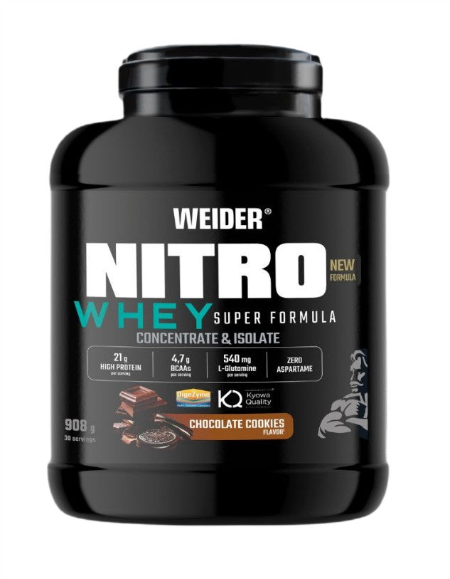 Nitro Whey Super Formula, Chocolate Cookies, 908g, Weider - Vitax.ro