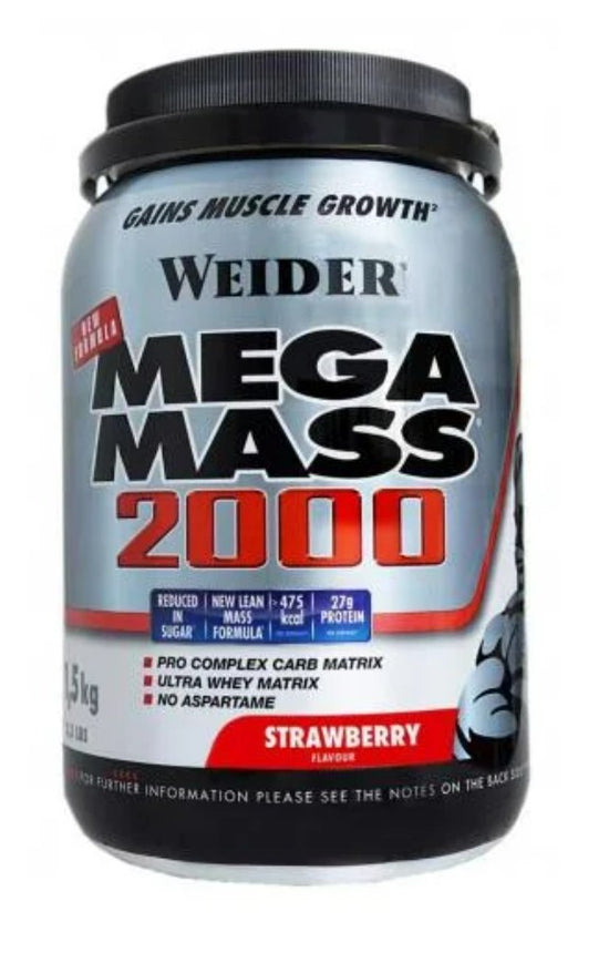 Mega Mass 2000, Strawberry, 1500g, Weider - Vitax.ro