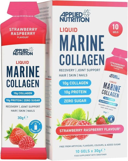 Liquid Marine Collagen, Strawberry Raspberry, 10 x 30g, Applied Nutrition - Vitax.ro