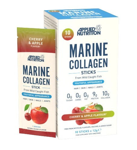 Marine Collagen Sticks, Cherry & Apple, 10 x 12g, Applied Nutrition - Vitax.ro