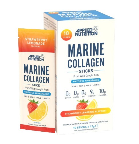 Marine Collagen Sticks, Strawberry Lemonade, 10 x 12g, Applied Nutrition - Vitax.ro