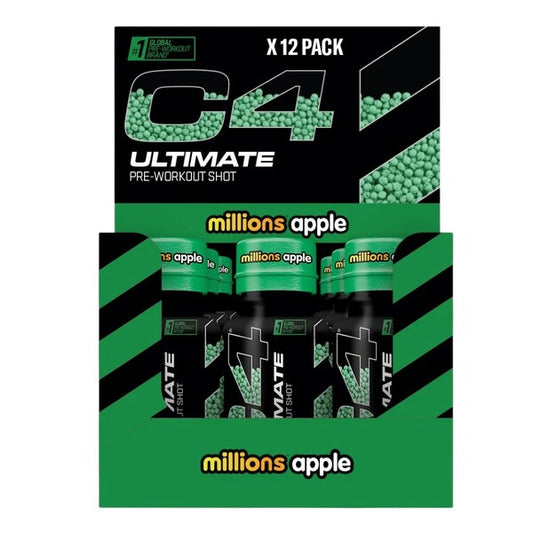 C4 Ultimate Pre-Workout Shot, Millions Apple, 12 x 60 ml, Cellucor - Vitax.ro