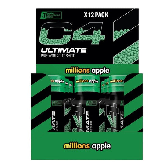 C4 Ultimate Pre-Workout Shot, Millions Apple, 12 x 60 ml, Cellucor - Vitax.ro