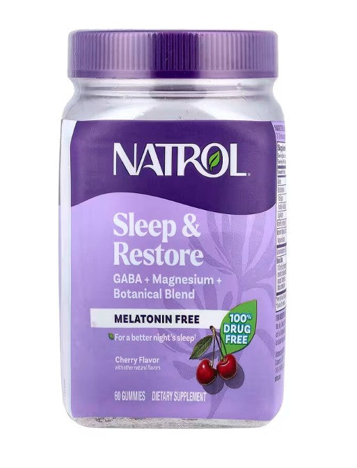 Sleep & Restore Melatonin Free, Cherry, 60 gummies, Natrol - Vitax.ro