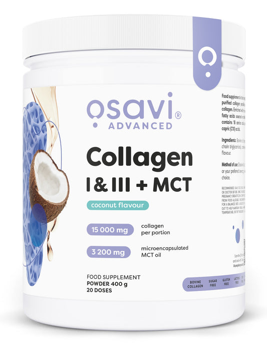 Collagen I & III + MCT, Coconut - 400g - Vitax.ro