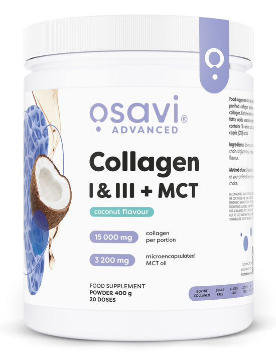 Collagen I & III + MCT, Coconut - 400g - Vitax.ro