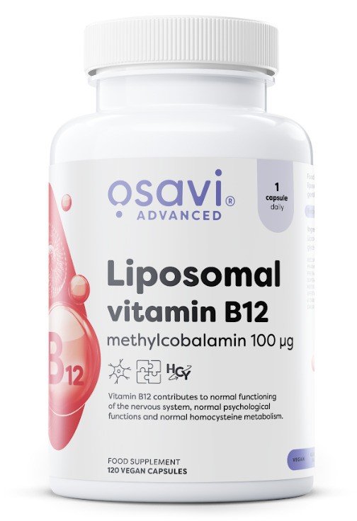 Liposomal Vitamin B12, Methylcobalamin 100mcg, 120 vegan caps, Osavi - Vitax.ro