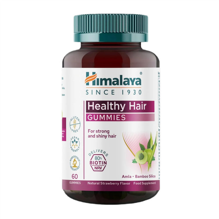 Healthy Hair Gummies, Natural Strawberry, 60 gummies, Himalaya Herbal - Vitax.ro