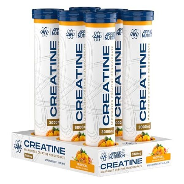 Creatine Monohydrate Effervescent Tablets, Tropical, 6 x 16 tabs, Applied Nutrition