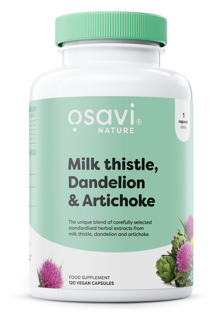 Milk Thistle Dandelion & Artichoke, 120 vegan caps, Osavi