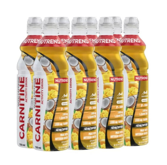 Carnitine Activity Drink with Caffeine, Sparkling Mango & Coconut, 8 x 750 ml, Nutrend | Vitax.ro