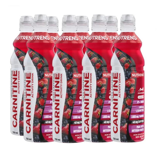 Carnitine Activity Drink with Caffeine, Non Sparkling Mix Berry, 8 x 750 ml, Nutrend