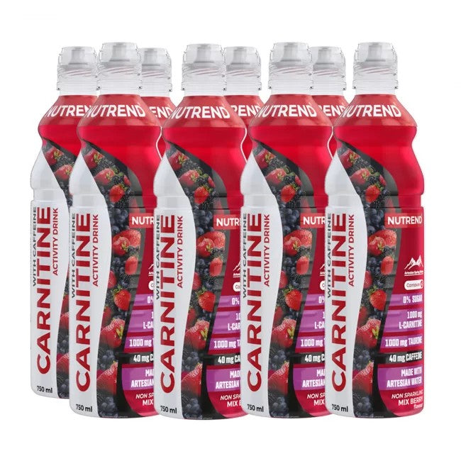 Carnitine Activity Drink with Caffeine, Non Sparkling Mix Berry, 8 x 750 ml, Nutrend