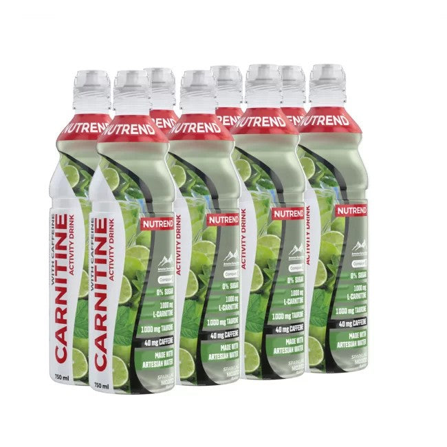 Carnitine Activity Drink with Caffeine, Sparkling Mojito, 8 x 750 ml, Nutrend