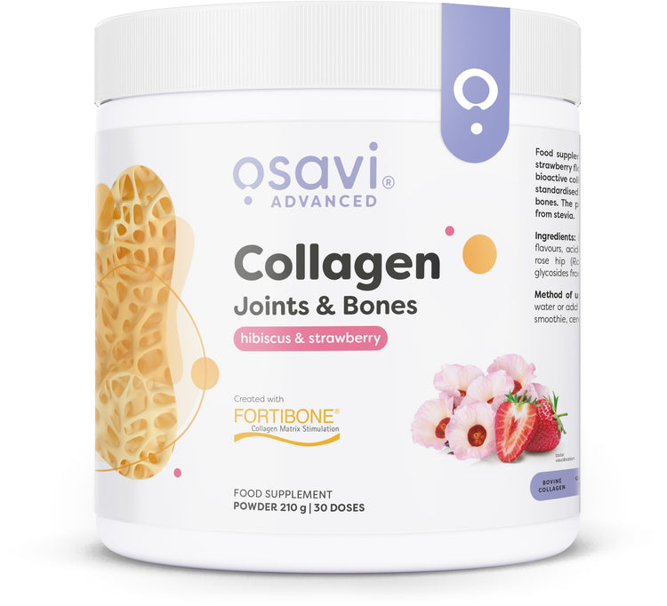 Collagen Joints & Bones, Hibiscus & Strawberry, 210g, Osavi