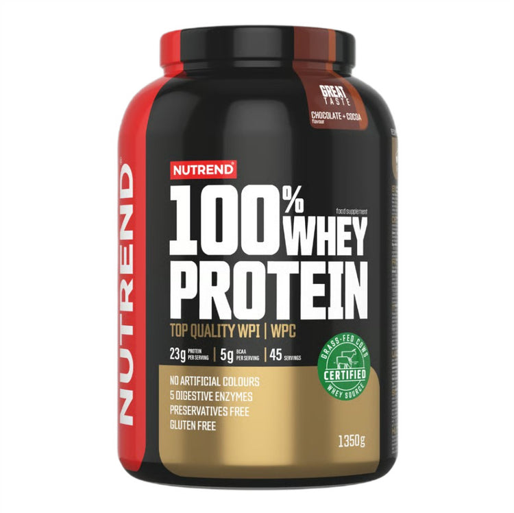 100% Whey Protein, Chocolate + Cocoa, 1350g, Nutrend