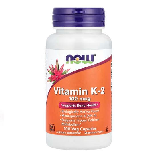 Vitamin K-2, 100mcg, 100 vcaps, NOW Foods - Vitax.ro