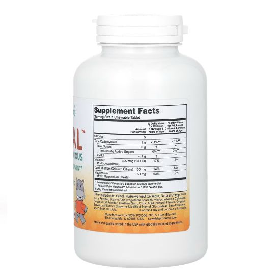 Kid Cal, Tart Orange, 100 chewables, NOW Foods - Vitax.ro