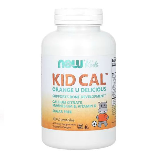 Kid Cal, Tart Orange, 100 chewables, NOW Foods - Vitax.ro