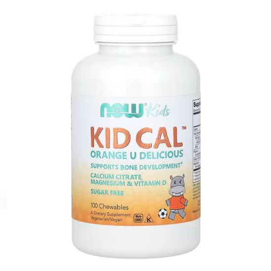 Kid Cal, Tart Orange, 100 chewables, NOW Foods - Vitax.ro