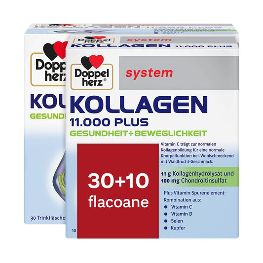 Pachet Kollagen 11000 Plus, 25 ml, 30 + 10 flacoane, Doppelherz - Vitax.ro