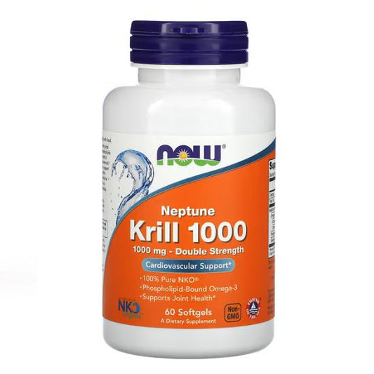 Neptune Krill Oil, 1000mg, 60 softgels, NOW Foods - Vitax.ro