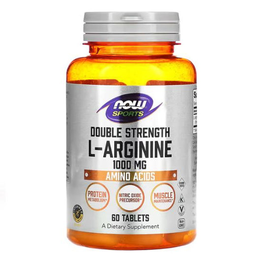 L-Arginine, 1000mg, 60 tablets, NOW Foods - Vitax.ro