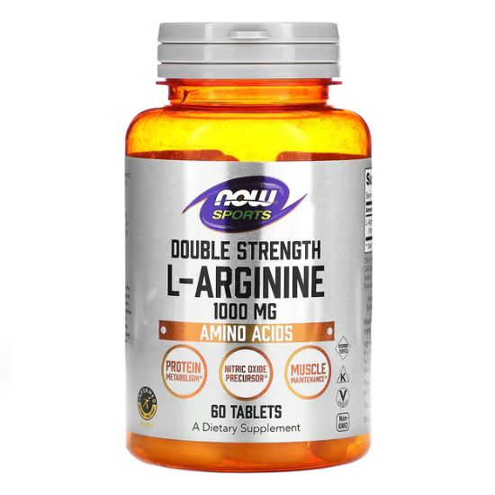 L-Arginine, 1000mg, 60 tablets, NOW Foods - Vitax.ro