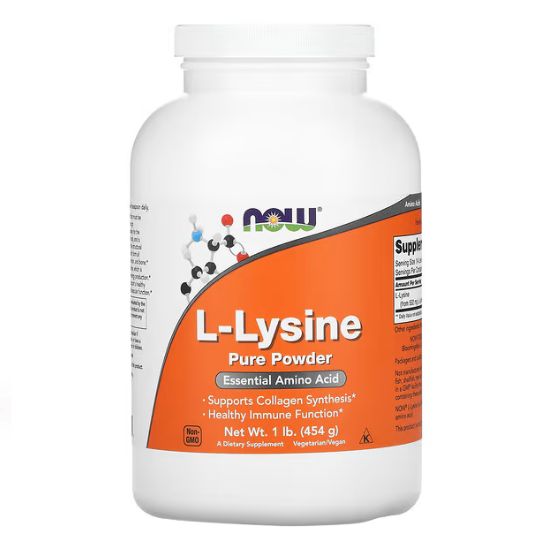 L-Lysine Pure Powder, 454g, NOW Foods - Vitax.ro