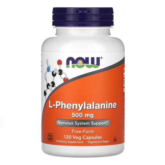 L-Phenylalanine, 500mg, 120 vcaps, NOW Foods - Vitax.ro